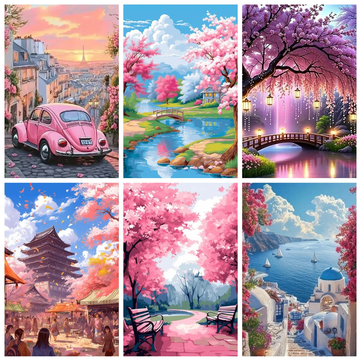 By Numbers Cherry Blossom Land - Art Craft Kit ulasan dan harga