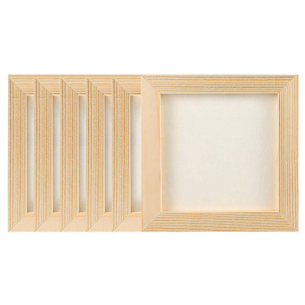 6Pcs Solid Wood DIY Blank Pict - Art And Craft For Nursery ulasan dan harga