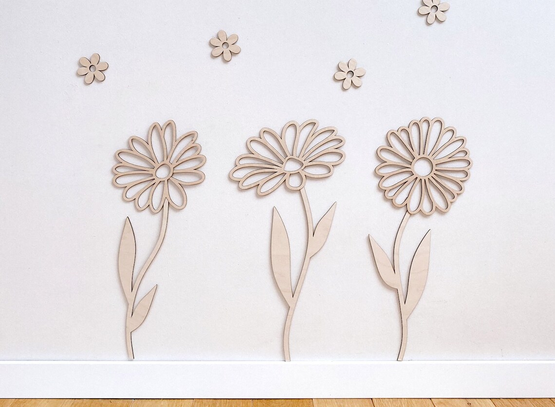 Wooden Flowers Wall Decor, Wil - Art And Craft For Nursery ulasan dan harga