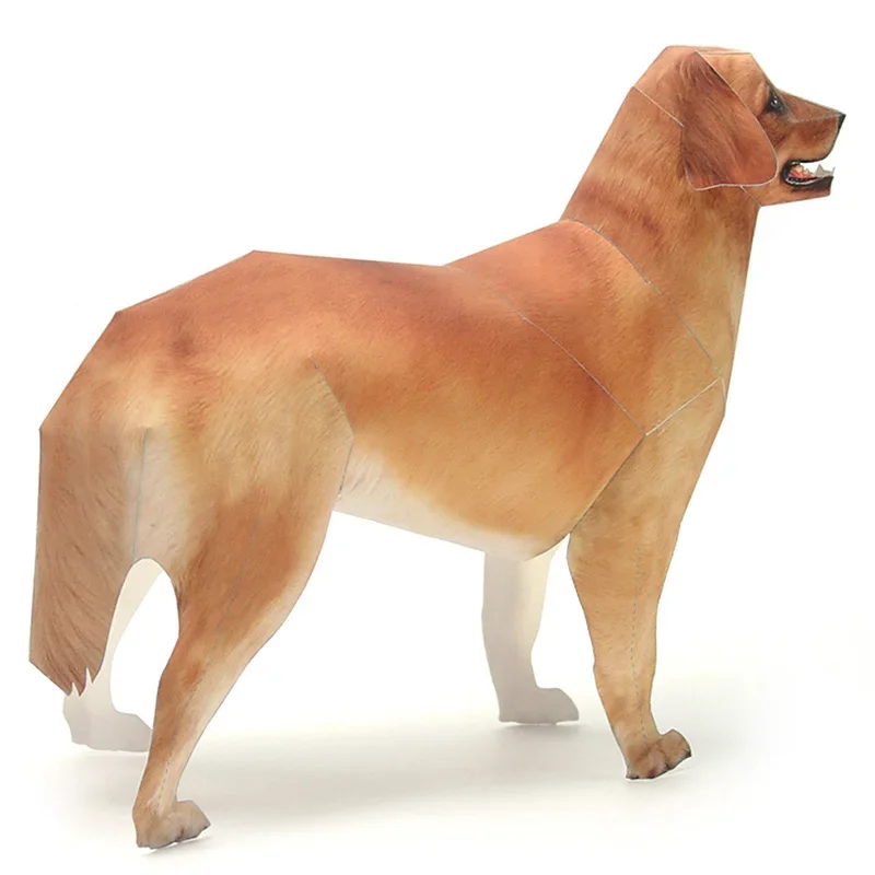 Golden Retriever Dog Paper Mod - Art Craft Cardboard ulasan dan harga