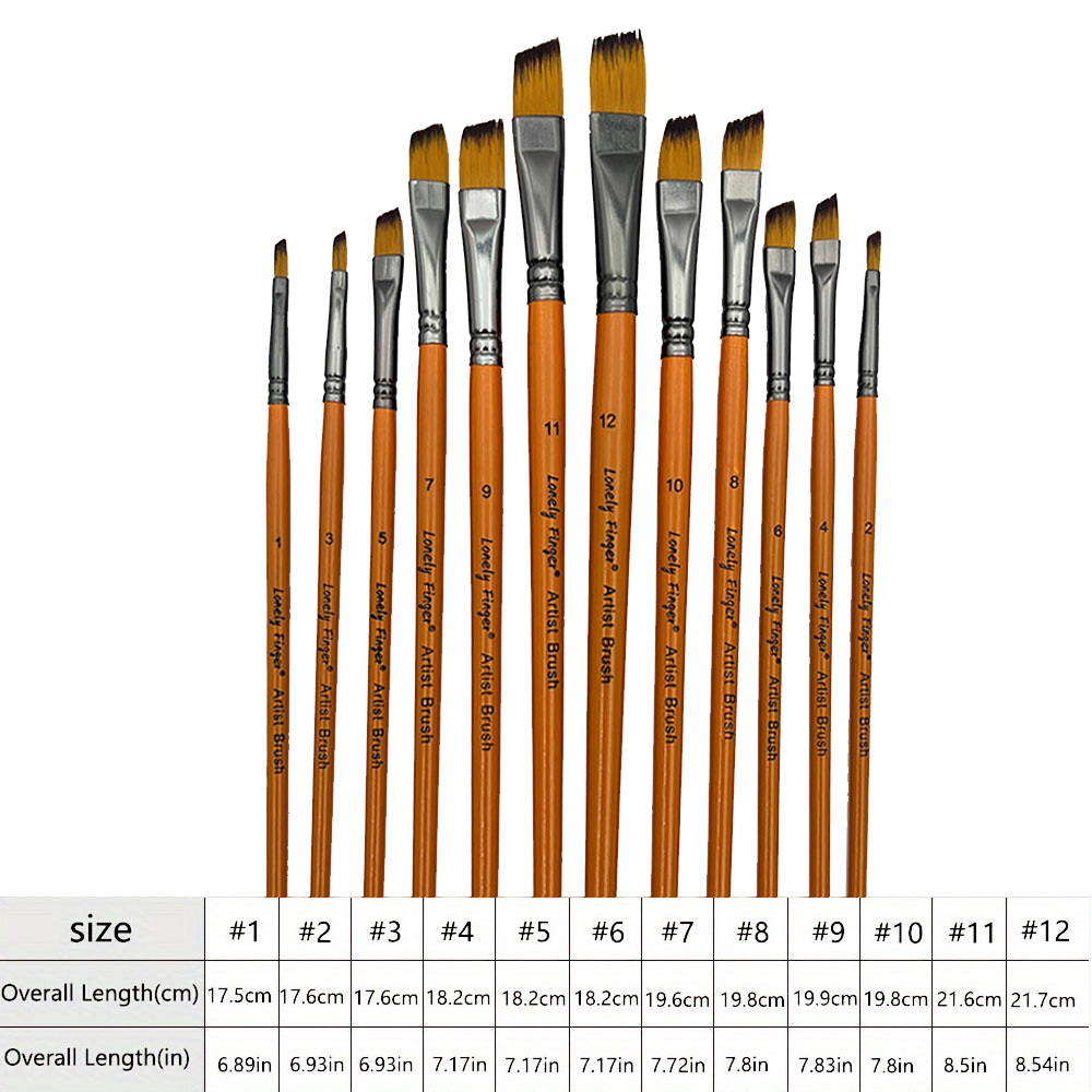 Angular Paint Brushes, 12Pcs O - Gouache Paint Set ulasan dan harga